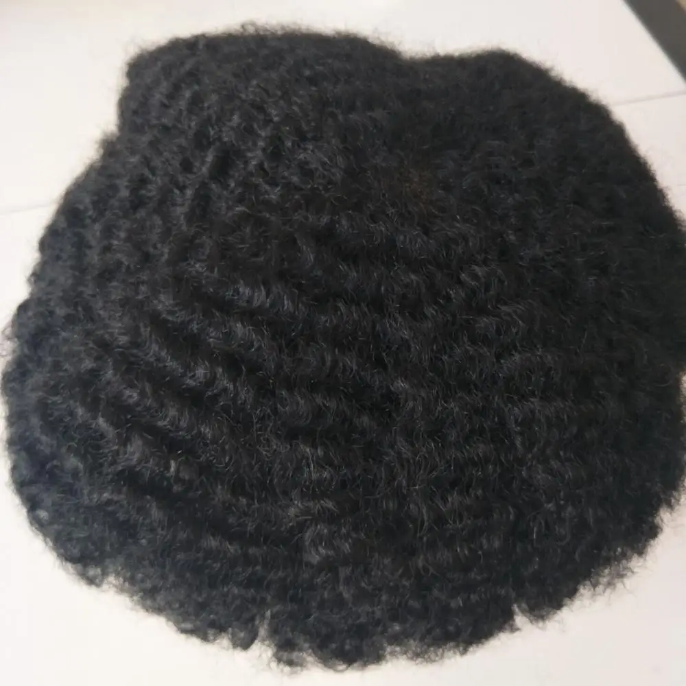 

Hot Selling 12mm 6mm Afro Wave and Loose Wave Full Lace Hair Toupee for Black Men and Women