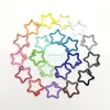 Split Star Shape Colorful Key Rings Solid Color Brass Flat Split Ring Key Chain Hook Fob Holder