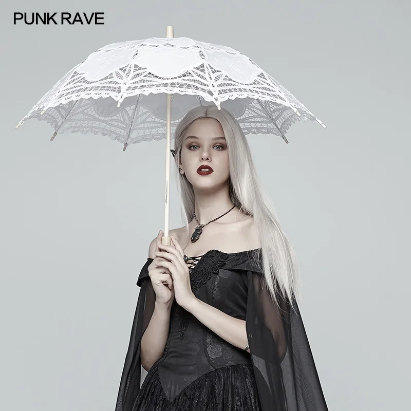 S-083 new design PUNK RAVE Lolita style Accessory personality white  umbrella