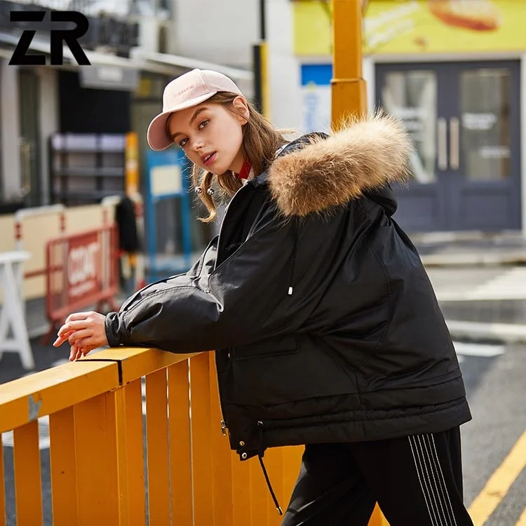 parka with real fur trim hood