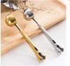 Food grade 304 Stainless Steel Ground Coffee Measuring Spoon/Scoop with Bag Clip