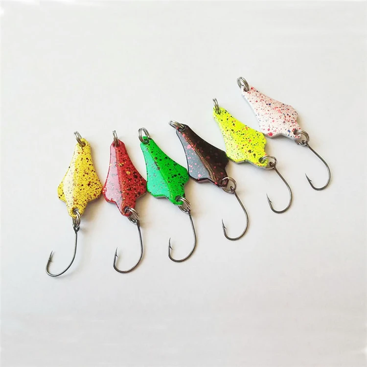 

Hot Sale Free Sample Multicolor Copper Fishing 1.8g 3g 2.8cm Trout Spoon Lures Korea single hook OEM, Customized