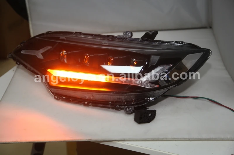 Full led headlight For HONDA for Fit Jazz 2014-2016 year Black Housing JC