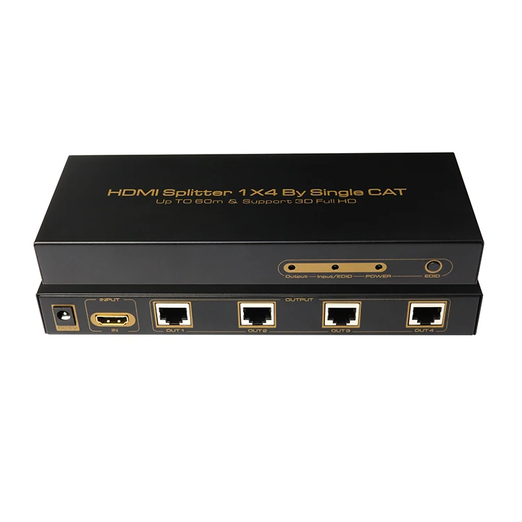 Hdmi 1x4 Splitter Extender Over Cat 5 Cat6 Hdmi To Cat6 1 In 4 Out Hdmi