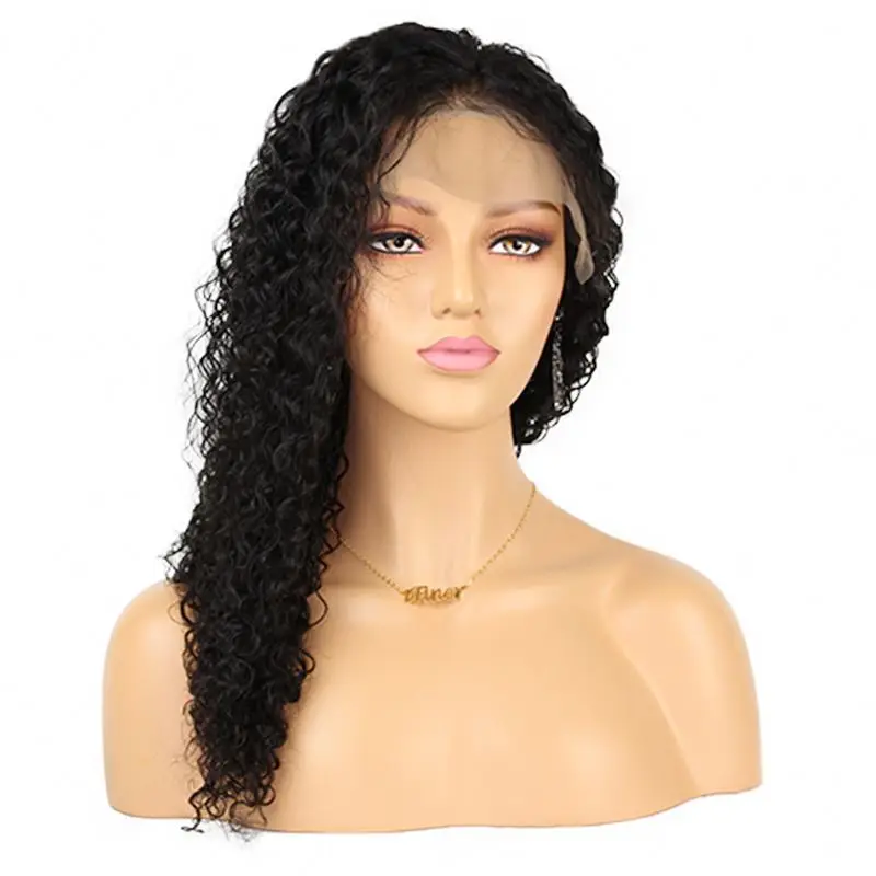 iFiner Natural hairline bleached knots 13x4 deep part virgin human hair long curly lace front wig