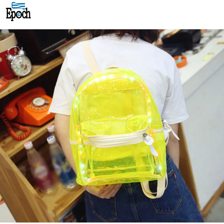 Wholesale New Arrival Fashion Candy Color Girl Transparent Pvc Led