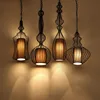 Hot sale Loft Nordic Coffee Shop Wrought Iron Cage Lamps Black Wire Pendant Lamp