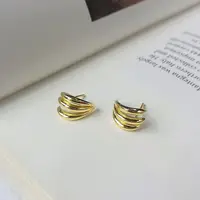 

Popular Personalized Irregular Spiral Earrings Gold plated S925 sterling silver Spiral Hoop Earrings