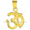 14K Gold Hindu Meditation Charm Yoga "Om" Pendant Necklace