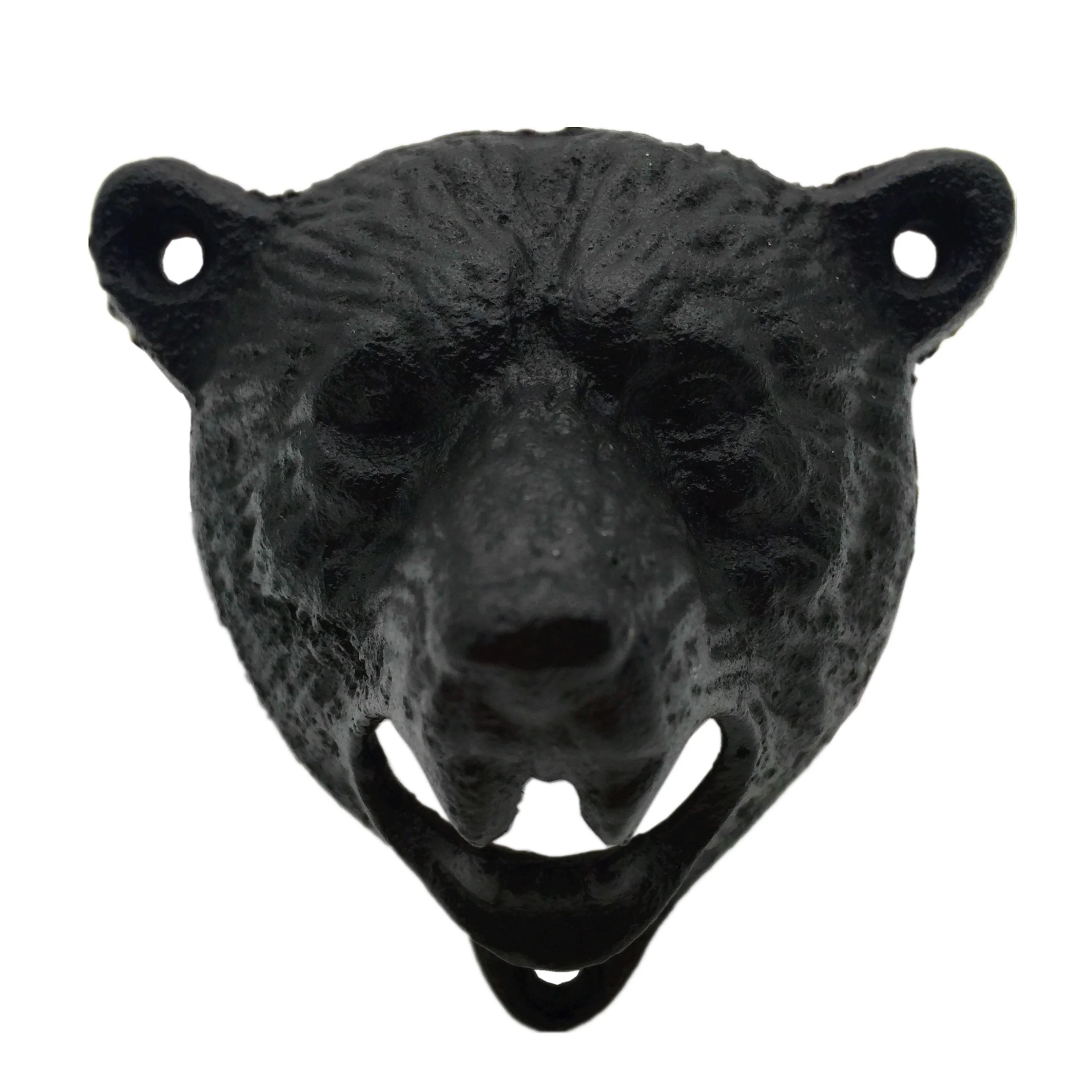 

Bear Head Shaped Wall Mounted Bottle Opener Cast Iron Rust Resist Beer Bottle Opener Mounting Screw Included, Black