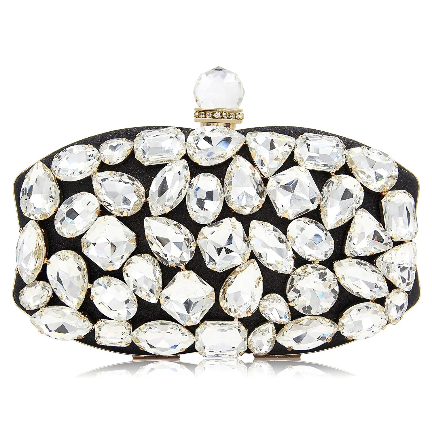 silver rhinestone evening clutch