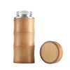 Custom company logo bamboo wood insulated water bottle with tea strainer and lid