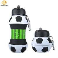 

Collapsable kids sport silicone soccer football foldable drink water bottle