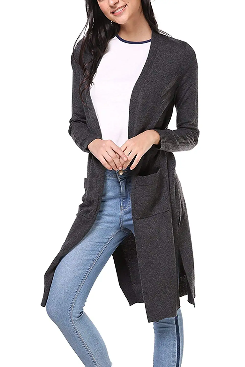 long knee length cardigan sweater