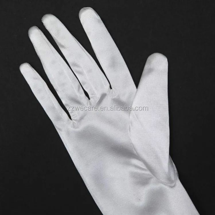 Ladies Fashion White Short Bridal Wrist Length Wedding Hand Gloves