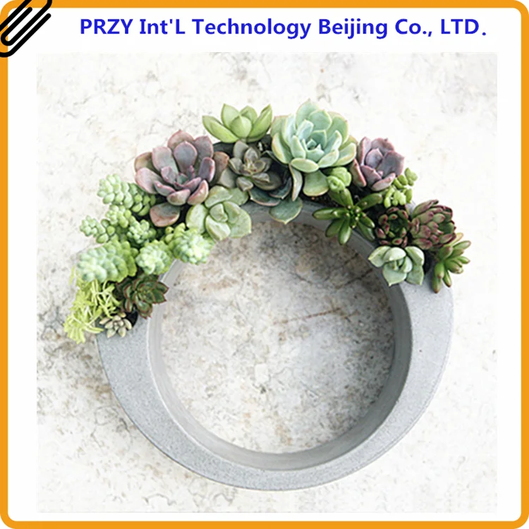 2017 New Cement flower pots Craft molds Silicone Centrifugal circle Concrete Vase Decoration Mold02