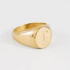Retro jewelry engraving dainty flower face signet ring