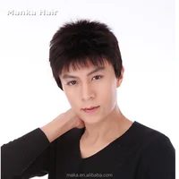 

wholesale men lace wig Male human hair wigs Japan and South Korea Style 100% human hair short men's wig