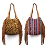 Wholesale Women Monogram Tassel Suede Serape Bohemian Hobo Bag