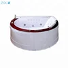 large round corner hydro bath tubs with LED light waterfall