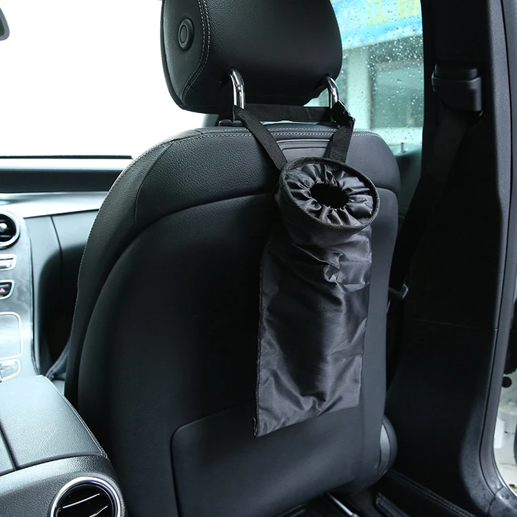 Car interior washable oxford hanging back seat garbage bag organizer for car