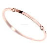 Gold Bar Bangle Bracelet Copper Personalized name Initial Engraved Name convertible bar custom bracelet bangles