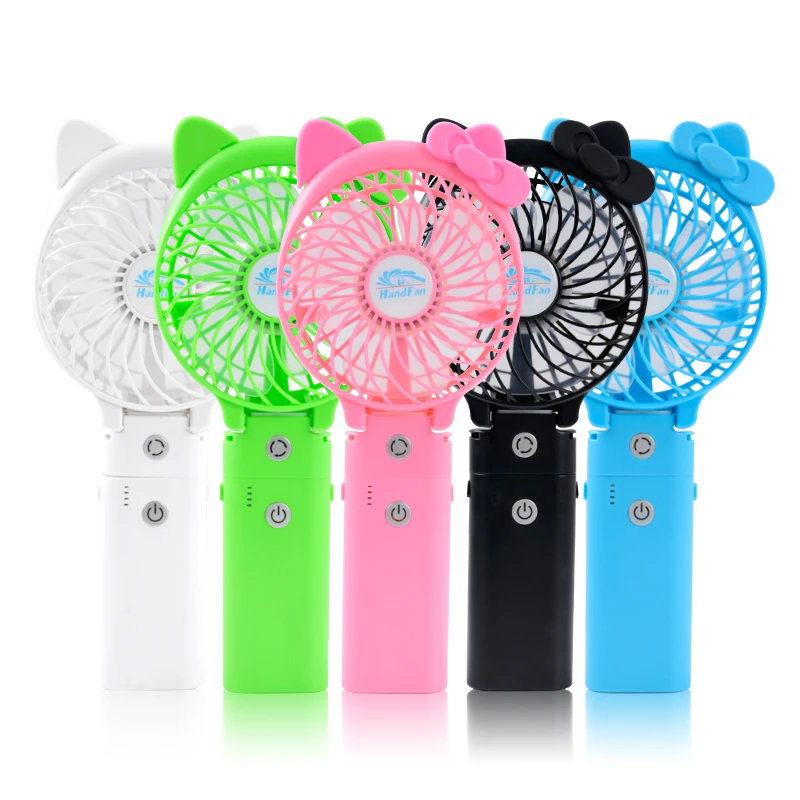 2017 New Hand Held Folding Portable Hand Rechargeable Fan With Led