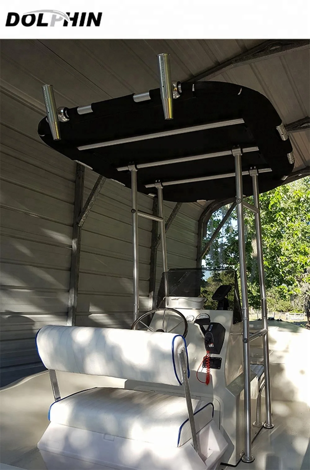 
Dolphin Pro Fishing Boat T Top with Black Canopy Heavy Duty t-top 