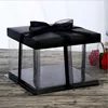 environmental decorative transparent hard PET plastic cake box in stock