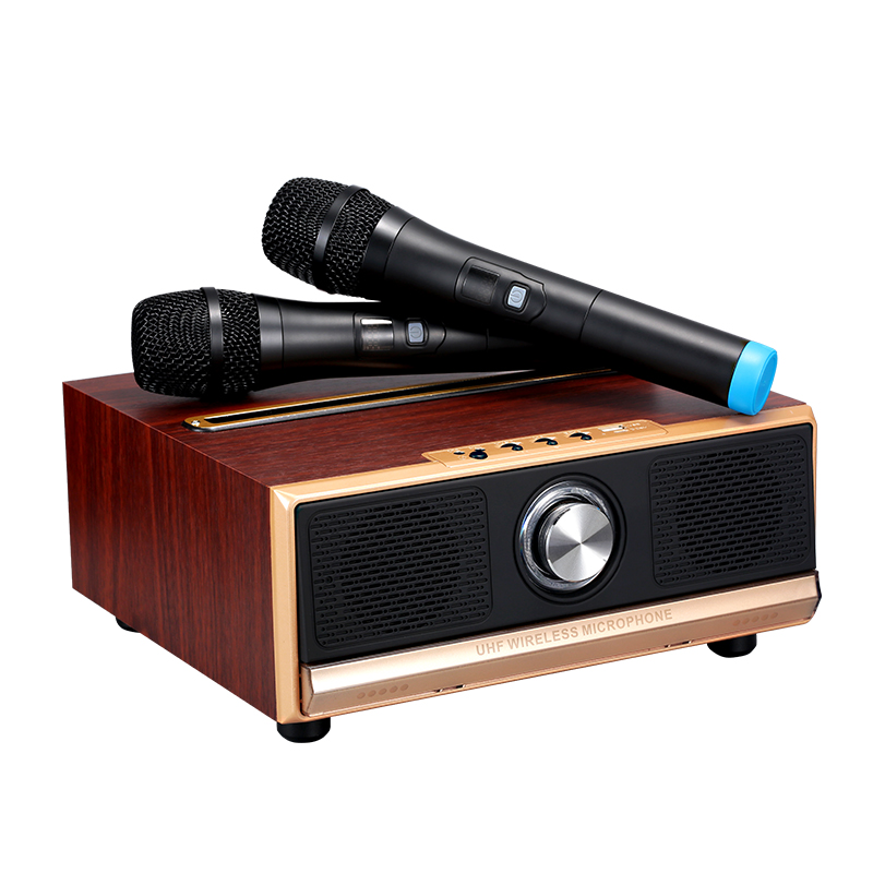 

Wood material outdoor wireless battery speaker Family KTV High power speaker