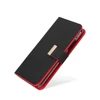 Superior quality PU contrast color painting metal decorate flip and special credit card pocket for iphone X XS 5.8''