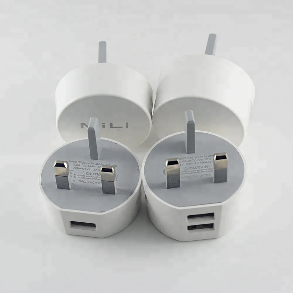 

white black color UK plug travel adapter singe and double multiple USB port charger 5V 5.25V 1A 2A 2.1A 2.4A
