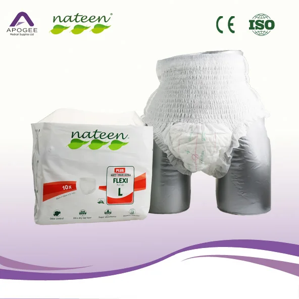 Breathable adult pant diaper incontinence pants