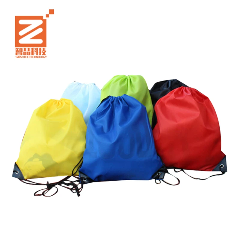 
2018 new wholesale nylon 210D polyester drawstring gym bag 