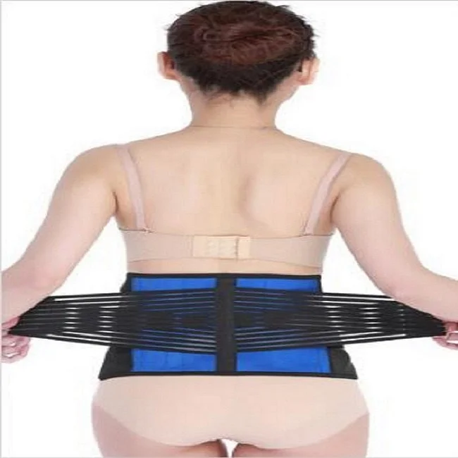 

Neoprene Lumbar back Brace Medical Grade Lower Pain Relief waist support Belt, Black with blue