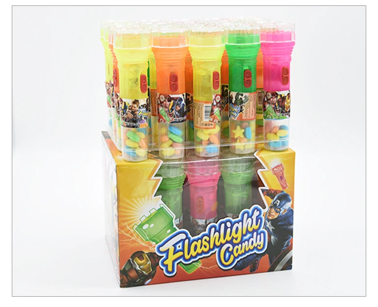 Plastic Led Light Flashlight Toy Pressed Candies Lighting Torch Toy