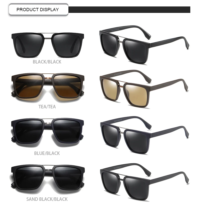2019  High-end brand glasses gentleman square eyewear tennis tournament uv400 men sunglasses