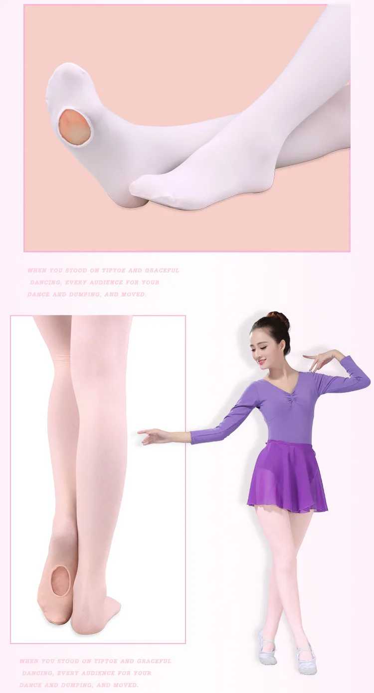 60d Girls Pink White Convertible Ballet Tights - Buy Dance Tights ...