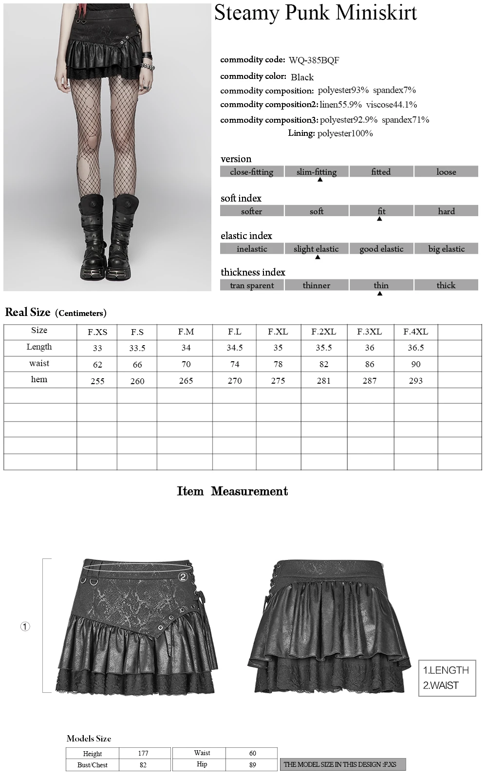 WQ-385 2019 fashion designer Steampunk  Miniskirt girls
