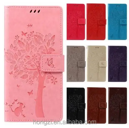 

with card holder Leather coque for LG Spirit 4G LTE C70 H420 H422 H440N Case Cover for coque LG C70 Tree Mobile Phone bags