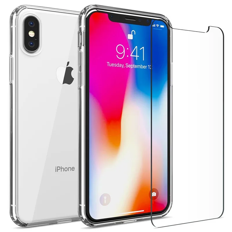 

Ultra-Thin Transparent TPU Cover Tempered Glass for iphone X, As the following photos