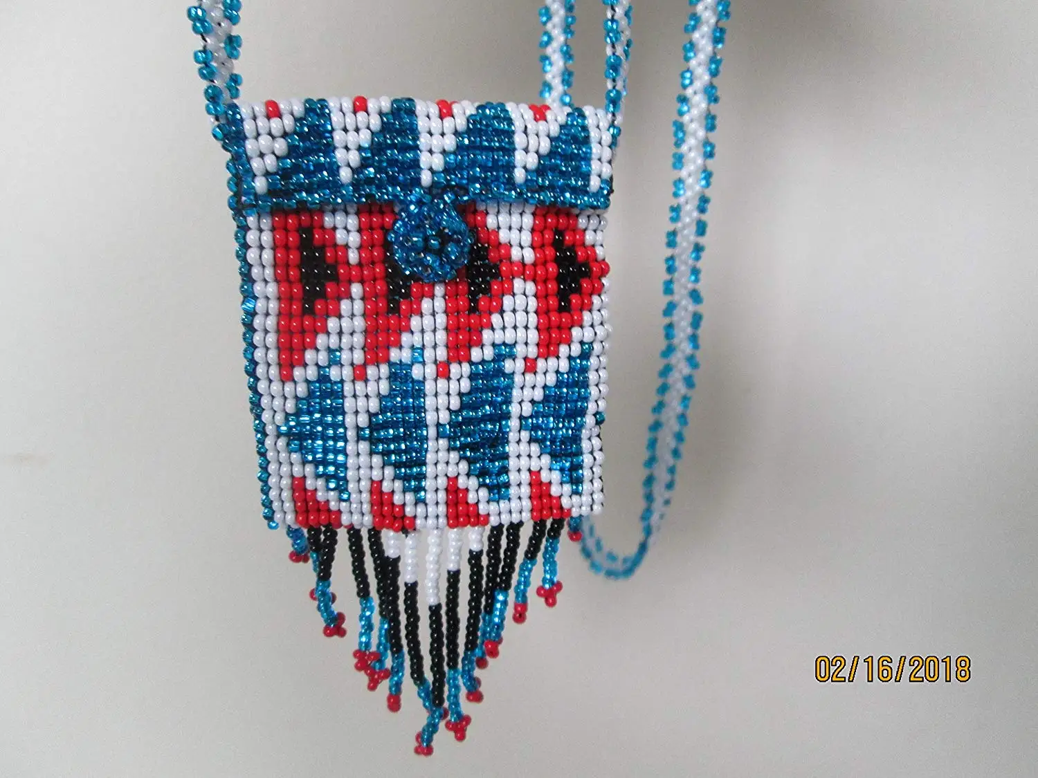 purple gold hand beaded glass seed beads Fair trade Guatemalan handmade southwest design diamond native american geometric pattern zippered coin purse credit card holder pouch bag stash