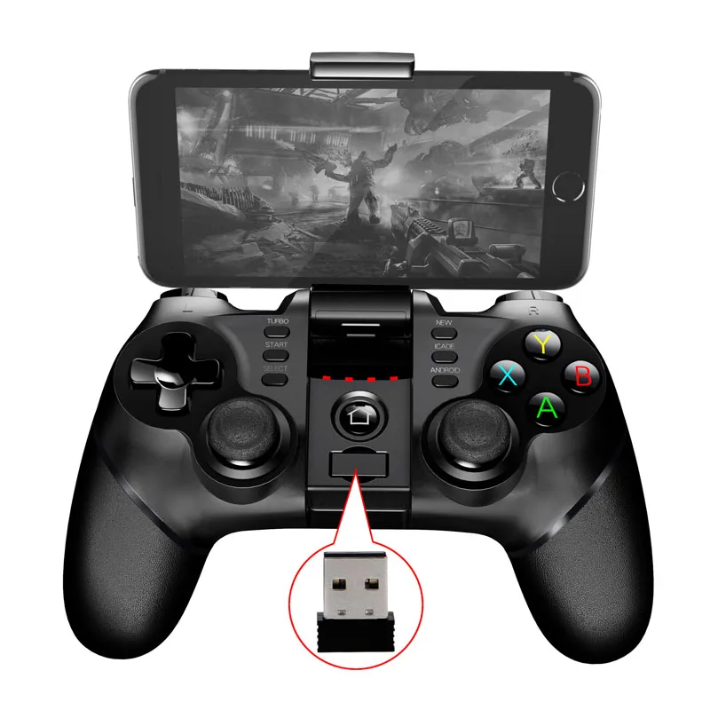 

ipega PG-9076 Mobile phone Gamepad Game Controller for IOS Android Windows PC PS3 joystick with 2.4G Wireless Receiver, Black