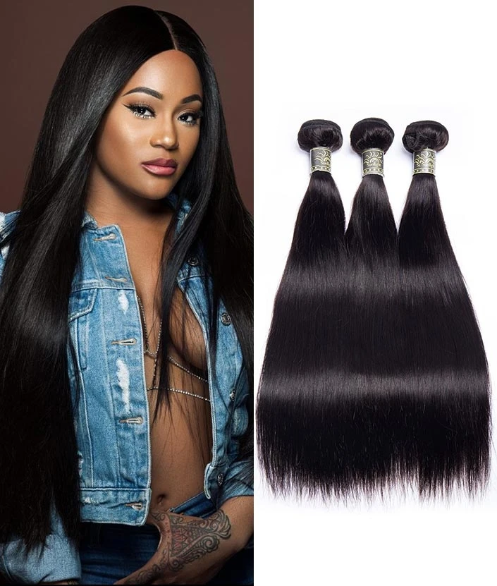 

wholesale straight 3Bundles unprocessed raw Indian human Straight cuticle aligned Hair extensions 9A bundles lace closure, Natural colors