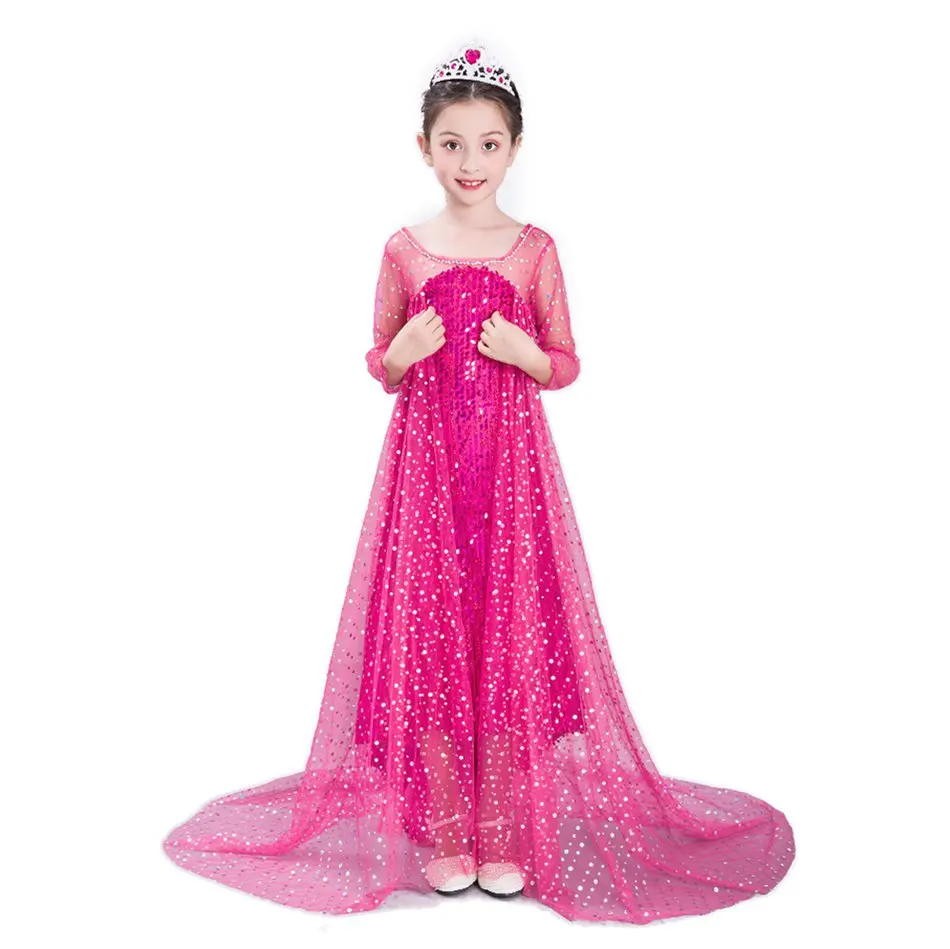 

Halloween colors Elsa princess dress girls love Sally sequined dress summer dress, As picture