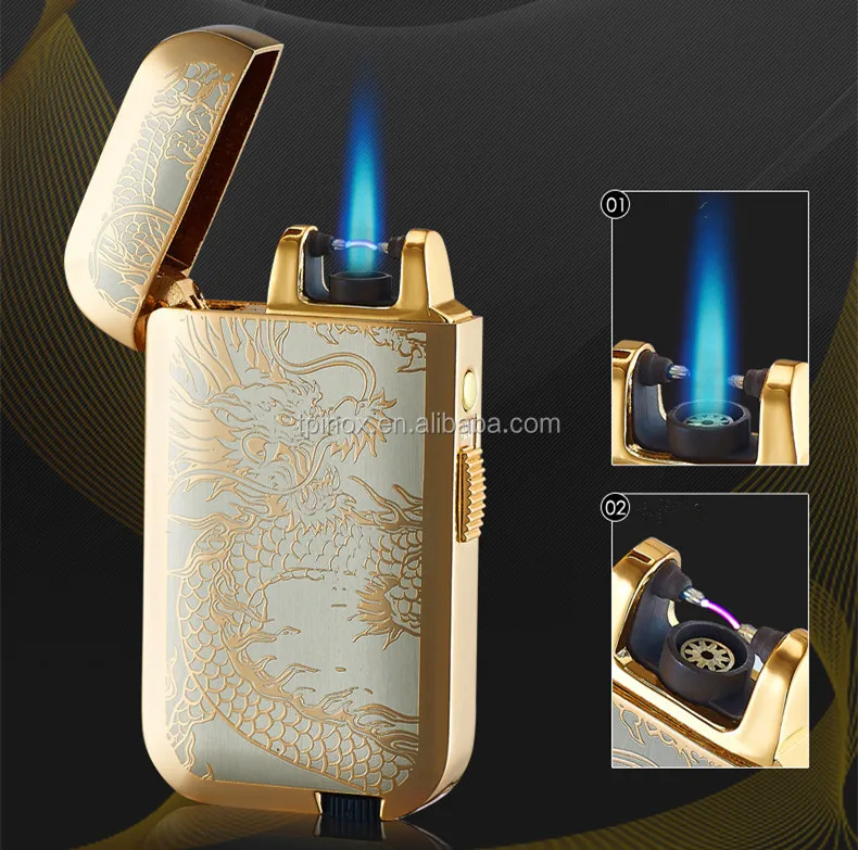 

Golden dragon design lighter classic business alloy Material usb lighters by TPINOX