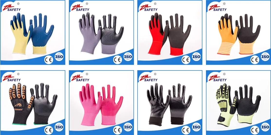 13 Gauge Level 5 HPPE Liner Sandy Finish Nitrile Coated Cut Resistant Glove
