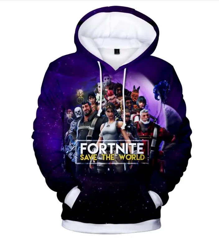 

2018 New 3D Digital Printing Popular Game Fortnite Battle Royal Long Sleeve Casual Pullover Hooded Sweater Sweatshirt, N/a