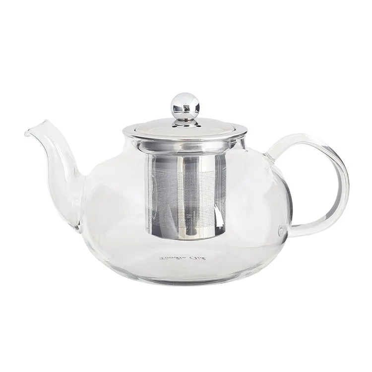 Handmade High Borosilicate 800ml Clear Glass Teapot Set Tea Set
