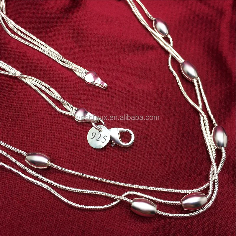 

taki schumuck silver multi chain necklace halsketten bijouterie